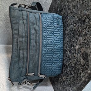 LUG Slider, Hobo Blue Quilted Crossbody Bag